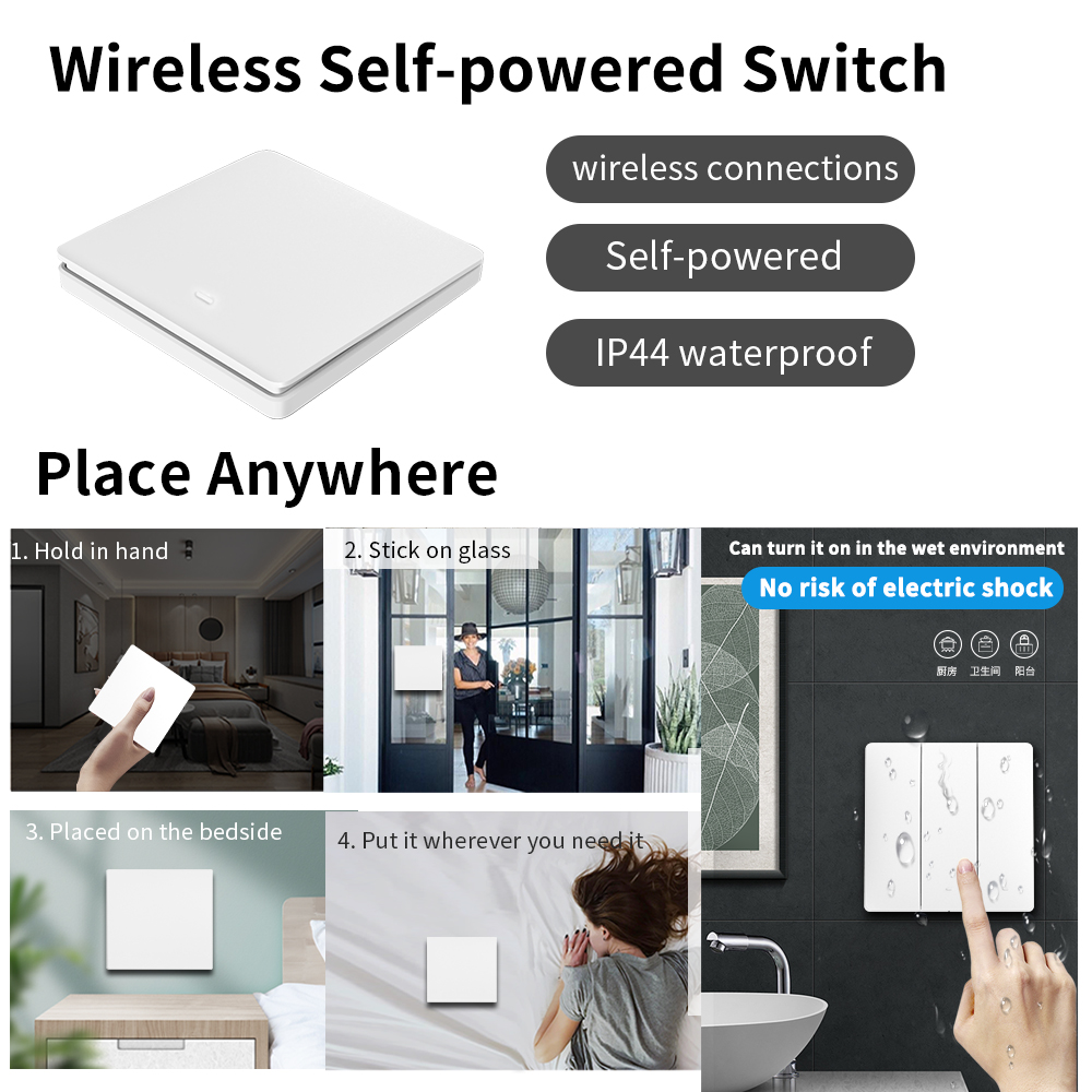 【SML05】+【SSSB01】TideLink Self-Powered Wireless Switch – No Battery Smart Remote Wall Switch - Image 3