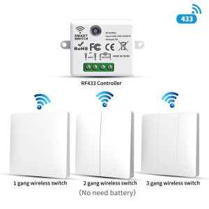 【SML05】+【SSSB01】TideLink Self-Powered Wireless Switch – No Battery Smart Remote Wall Switch