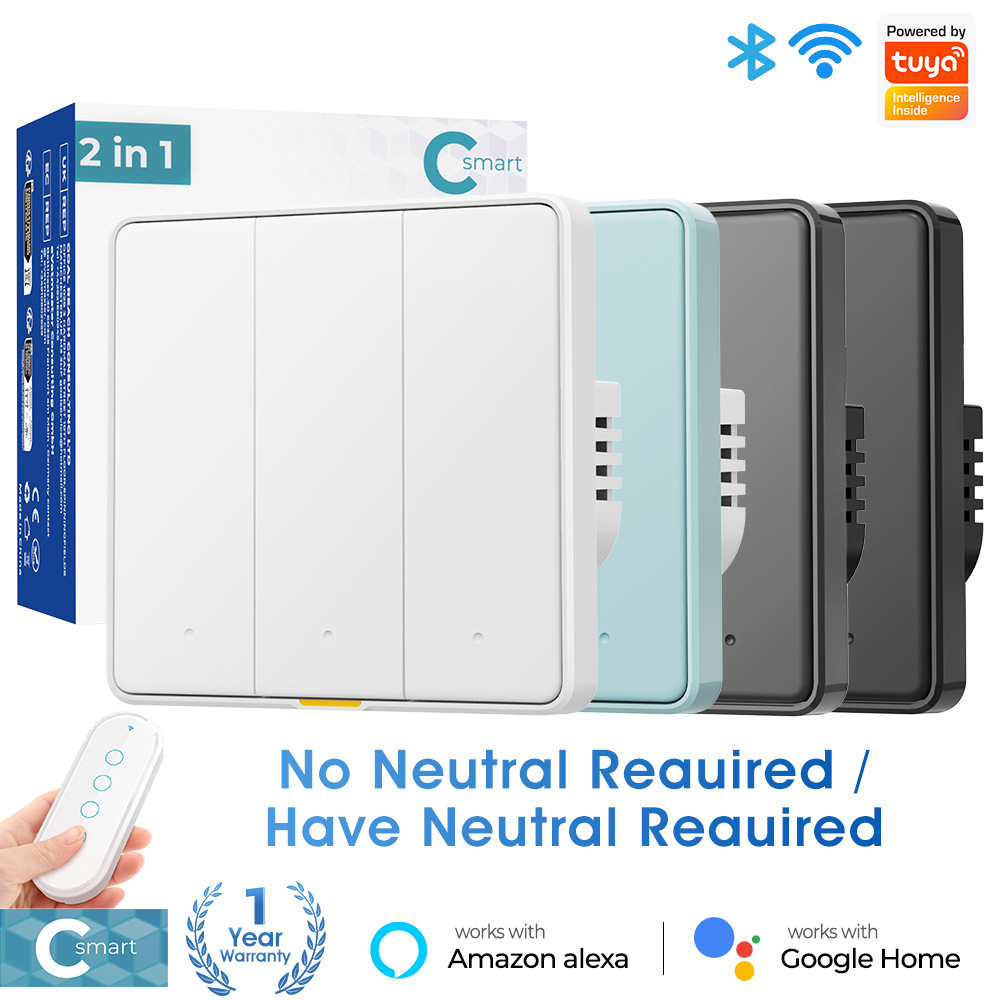 【WSB08】WiFi+RF433 Smart Wall Button Switch work with Tuya/SmartLife