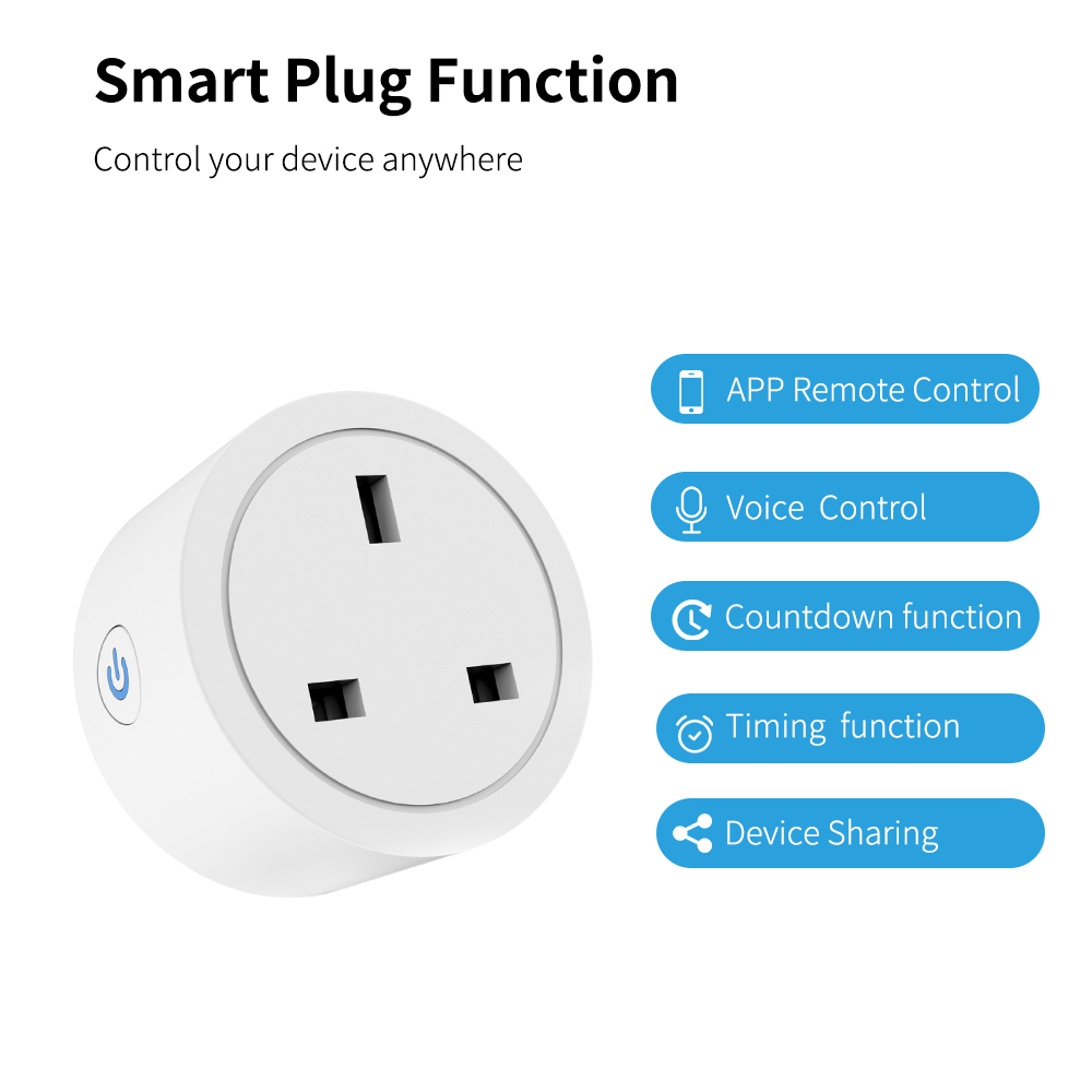 【SOA01】UK Tuya WiFi/Zigbee Smart Socket Plug– App control, Voice-control, and Energy Monitoring - Image 2