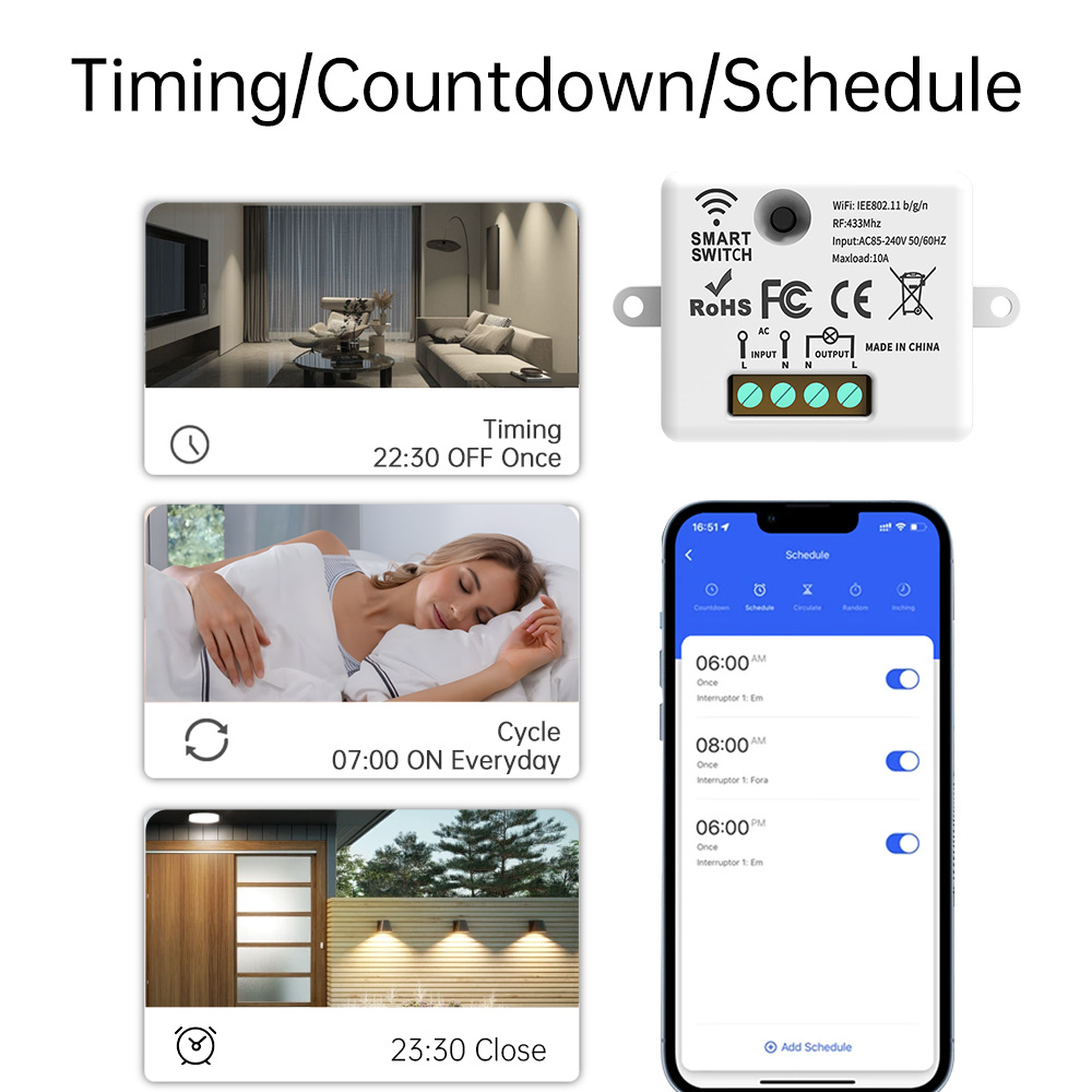 【SML05】+【SSBB02】Tuya WiFi+RF433 Smart Wireless Switch Remote Control and Controller Switch Battery powered - Image 2
