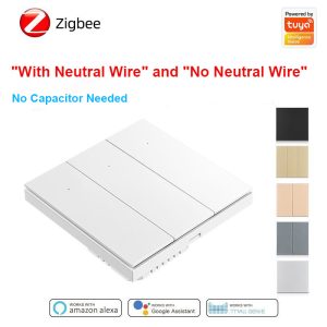 【WSB03】 Zigbee Smart Switch – Supports Neutral + Live and Live-Only Wiring, No Capacitor Needed