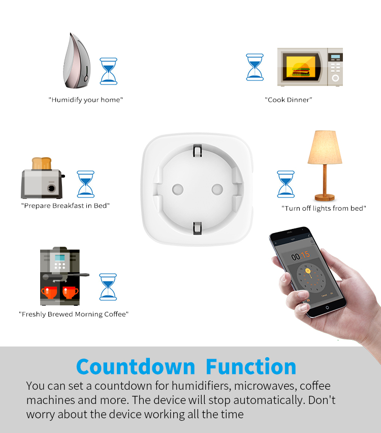 【SOA04】EU & FR Tuya WiFi/Zigbee Smart Socket Plug – App control, Voice-control, and Energy Monitoring - Image 4