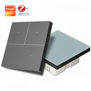 【WSB07】UK Skin Sense Glass Panel  Zigbee Smart Wall Button Switch (N+L)