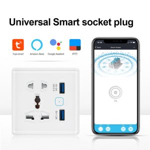 【SOW01-B】Tuya WiFi 86 Universal Smart Socket Plug,USB ports