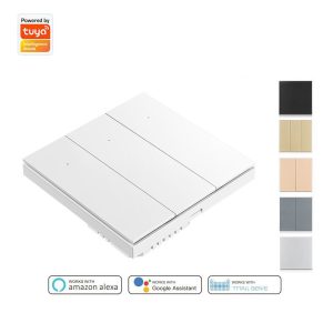 【WSB03】 Tuya WiFi/Zigbee Button Wall Switch (N+L/L) (Live-Only Wiring need Capacitor)