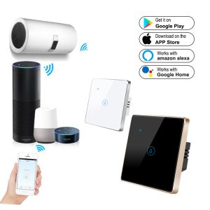 【WST02】EU UK WiFi/Zigbee Glass Panel with Metal Frame Smart High-power Water Heater Touch Switch