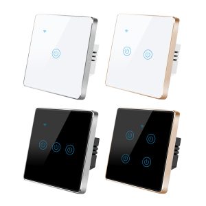 【WST02】EU UK WiFi/Zigbee Glass Panel with Metal Frame Smart Wall Touch Switch
