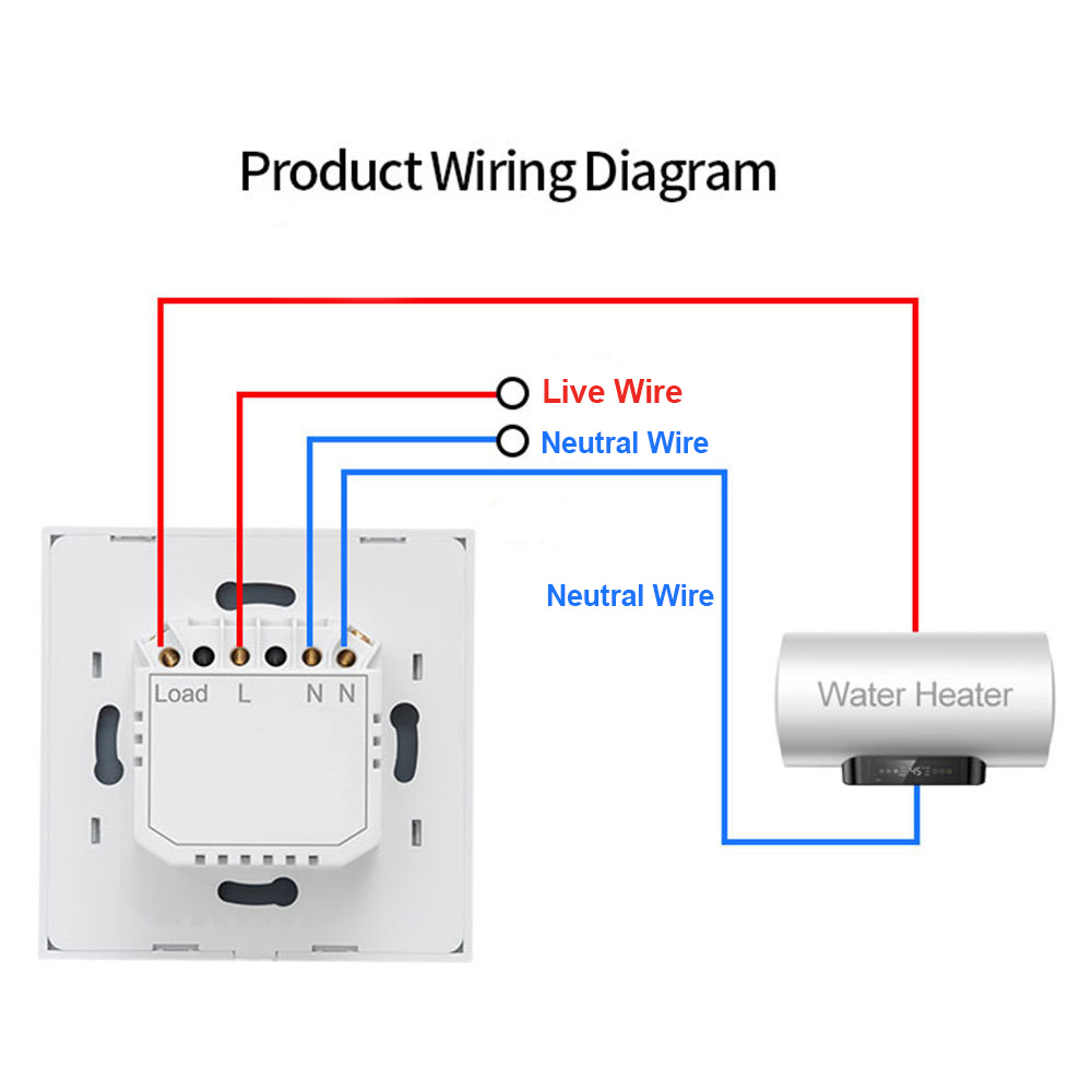 【WSB02】EU UK WiFi/Zigbee High-power Water Heater Button Wall Switch - Image 4