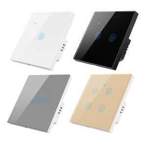 【WST02】EU UK Tuya WiFi/Zigbee Glass Panel Tuya Smart Wall Touch Switch(N+L/L)