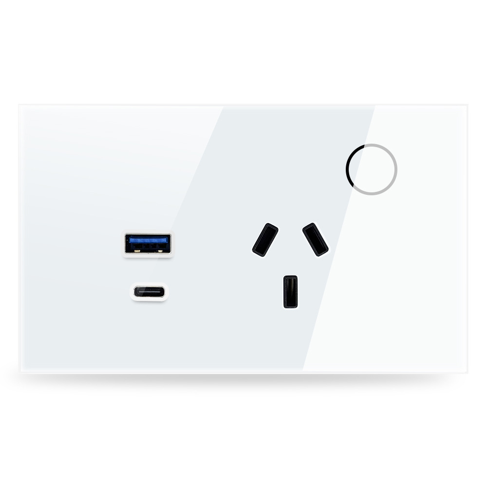 【SOW07-B】120mm Tuya WiFi/Zigbee Australia Smart Wall Socket,USB,Type-C - Image 2