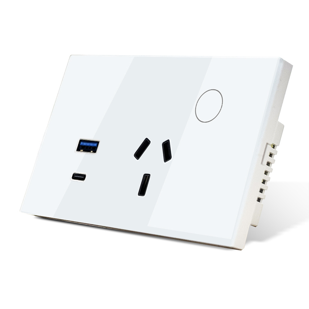 【SOW07-B】120mm Tuya WiFi/Zigbee Australia Smart Wall Socket,USB,Type-C - Image 3