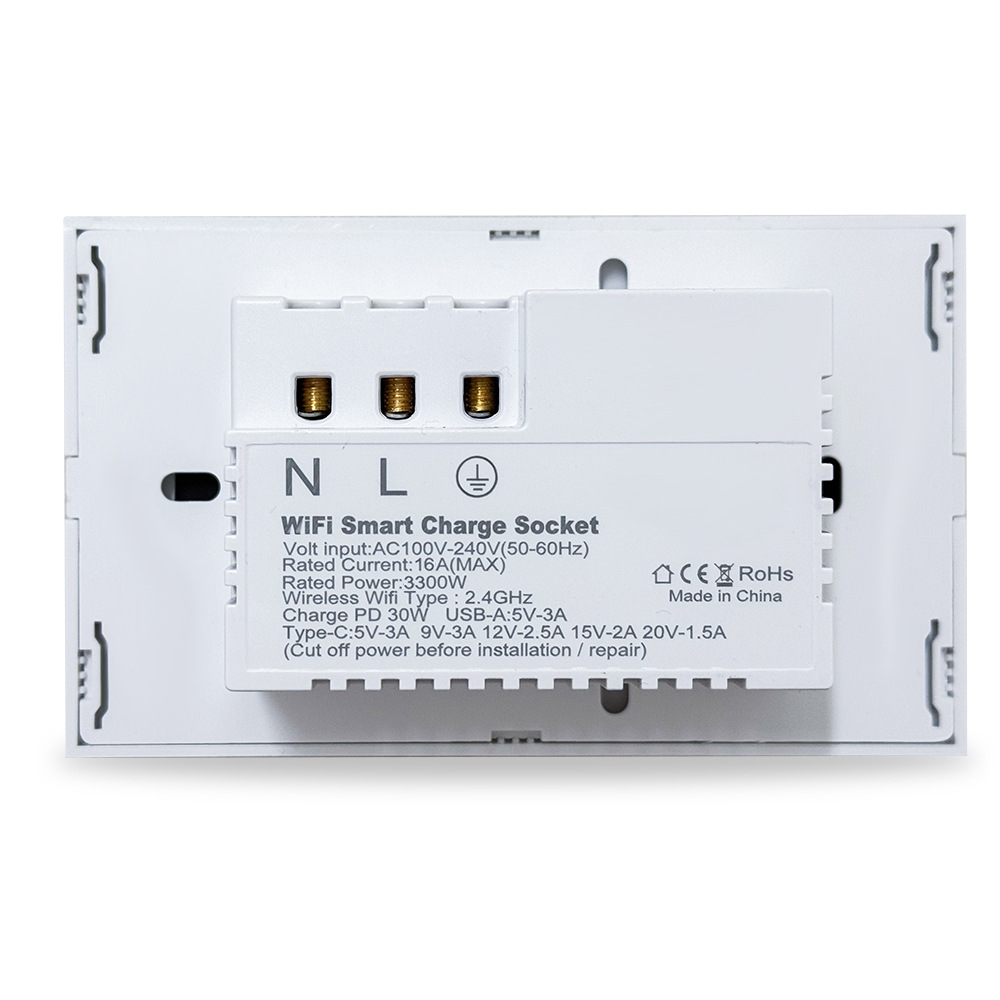 【SOW07-B】120mm Tuya WiFi/Zigbee Australia Smart Wall Socket,USB,Type-C - Image 5