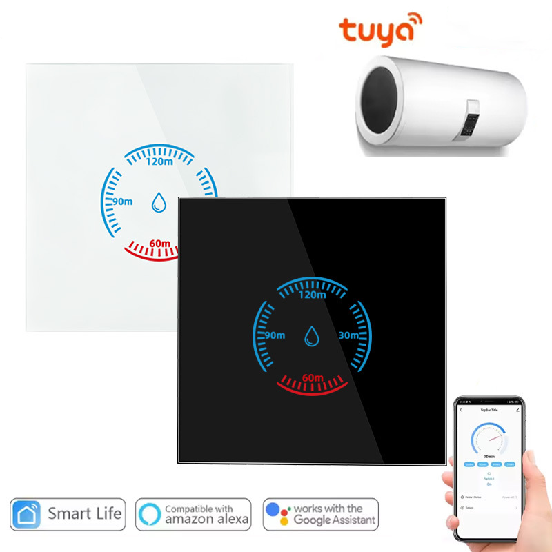 【WST01-W2】EU WiFi/Zigbee Glass Panel Smart Water Heater Touch Switch