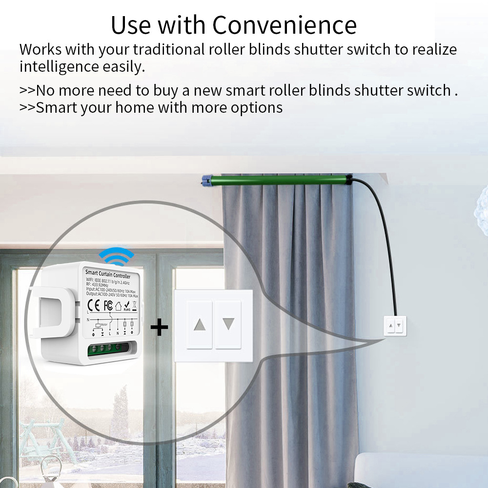 【SML11】Tuya WiFi+RF433 Smart Curtain Controller Module - Image 3