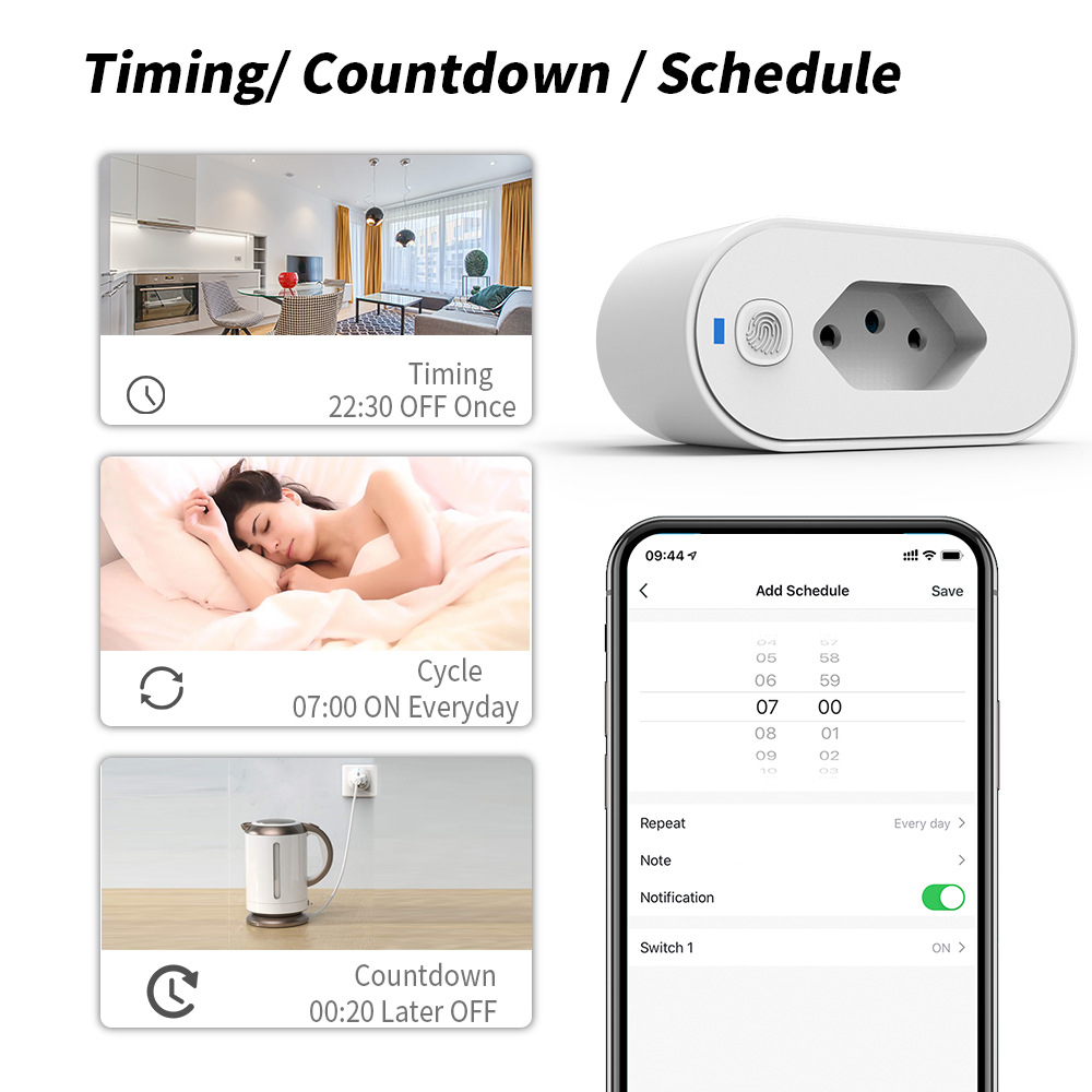 【SOA17】TideLink Tuya Brazil WiFi/Zigbee Smart Plug Socket | WiFi Remote Control, Voice Control, Timer & Energy Monitoring - Image 5