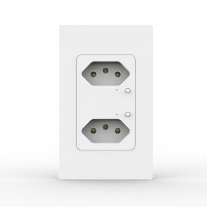 【SOW10-2】TideLink Tuya Brazilian Smart Wall Socket | Dual Sockets, WiFi Remote Control & Power Monitoring