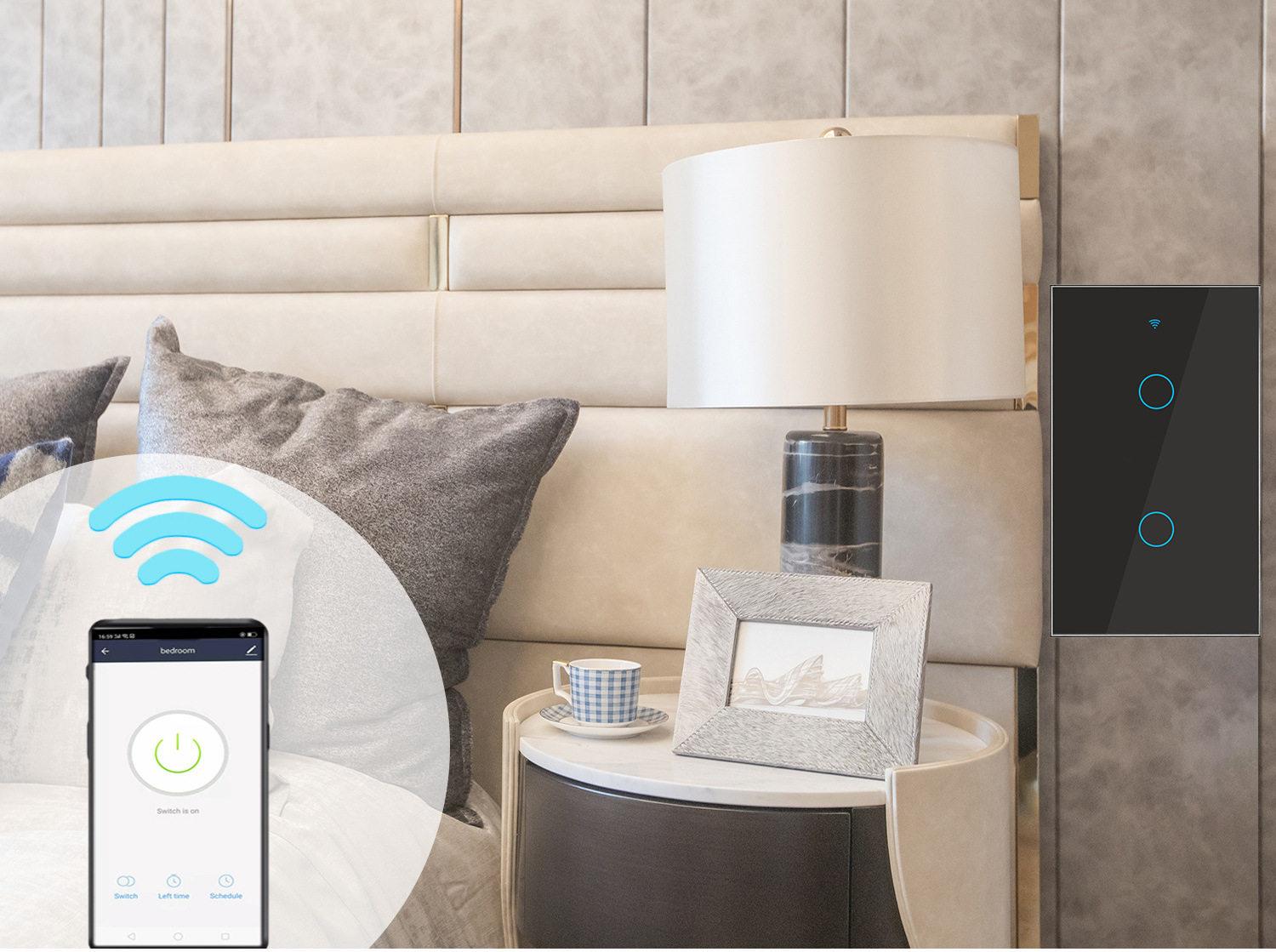【WST01】US Tuya WiFi/Zigbee Smart Wall Touch Switch（N+L/L） - Image 6