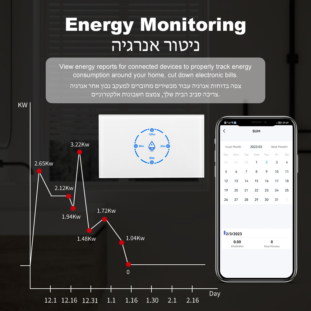 【WST16-W】US 40A/20A Tuya WiFi Smart Water Heater Switch | High Power Wall Timer Switch - Image 2