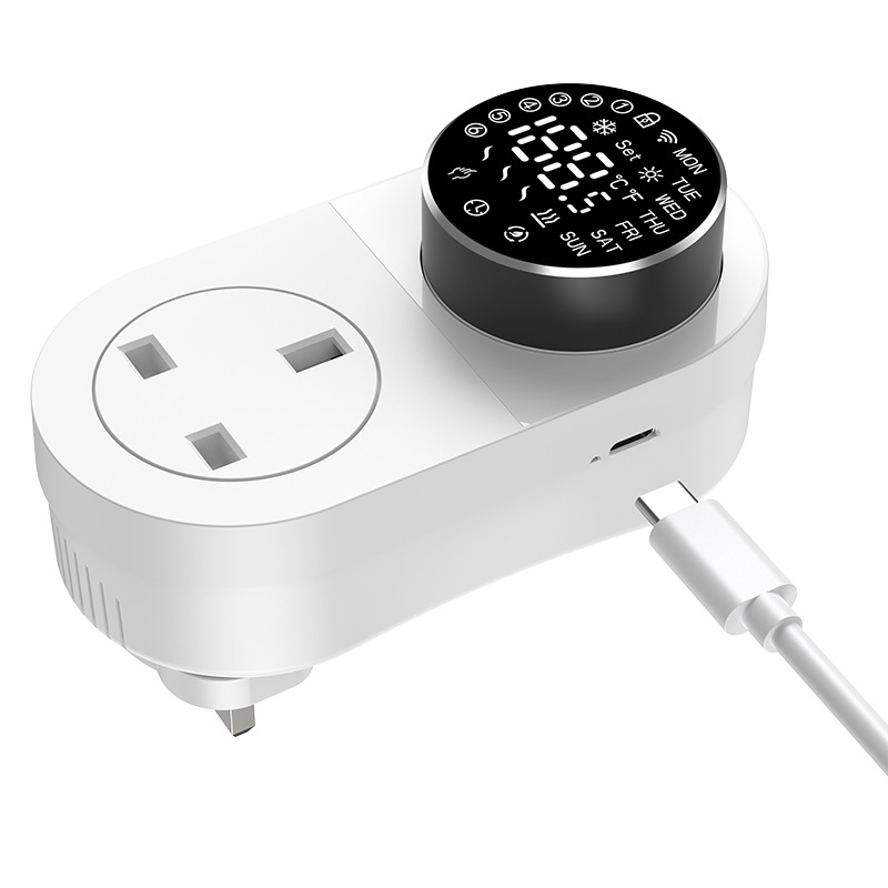 【SOA18】UK Tuya WiFi  Smart Thermostat Socket | Rotary Control, with Timer & Temperature Sensor, Voice Control & Remote Monitoring - Image 4