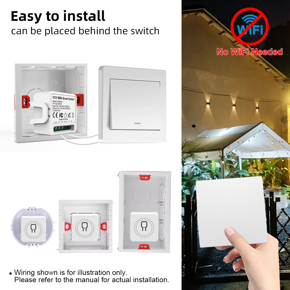 【WHD09】+【SSSB01】86Type RF433 Self-Powered Wireless Switch – No Battery Smart Remote Wall Switch - Image 3