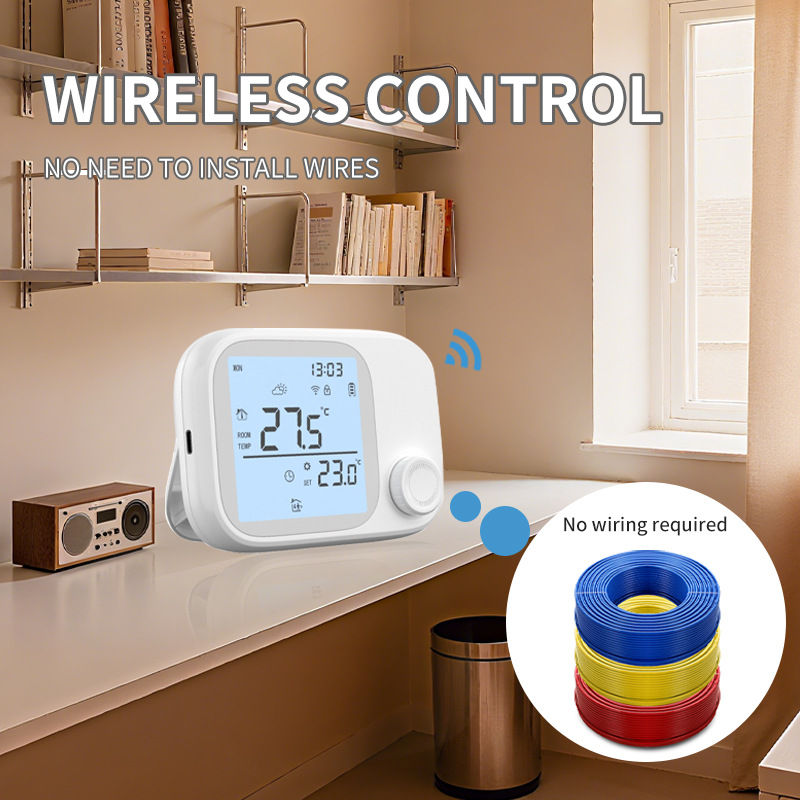 【STV01】RF433 Wireless Boiler Thermostat | Wall-Mounted Gas Heating Temperature Controller | One-to-One Pairing - Image 2