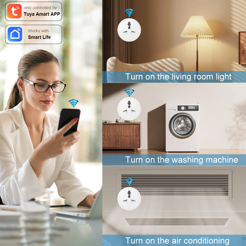 【SOAU03】WiFi US Universal Smart Socket Multi-Country Adapter – Work with App & Voice Control - Image 3