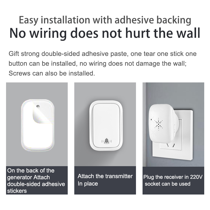 【DBW02】Compact Battery-Free Wireless Doorbell | Elegant & Practical - Image 6