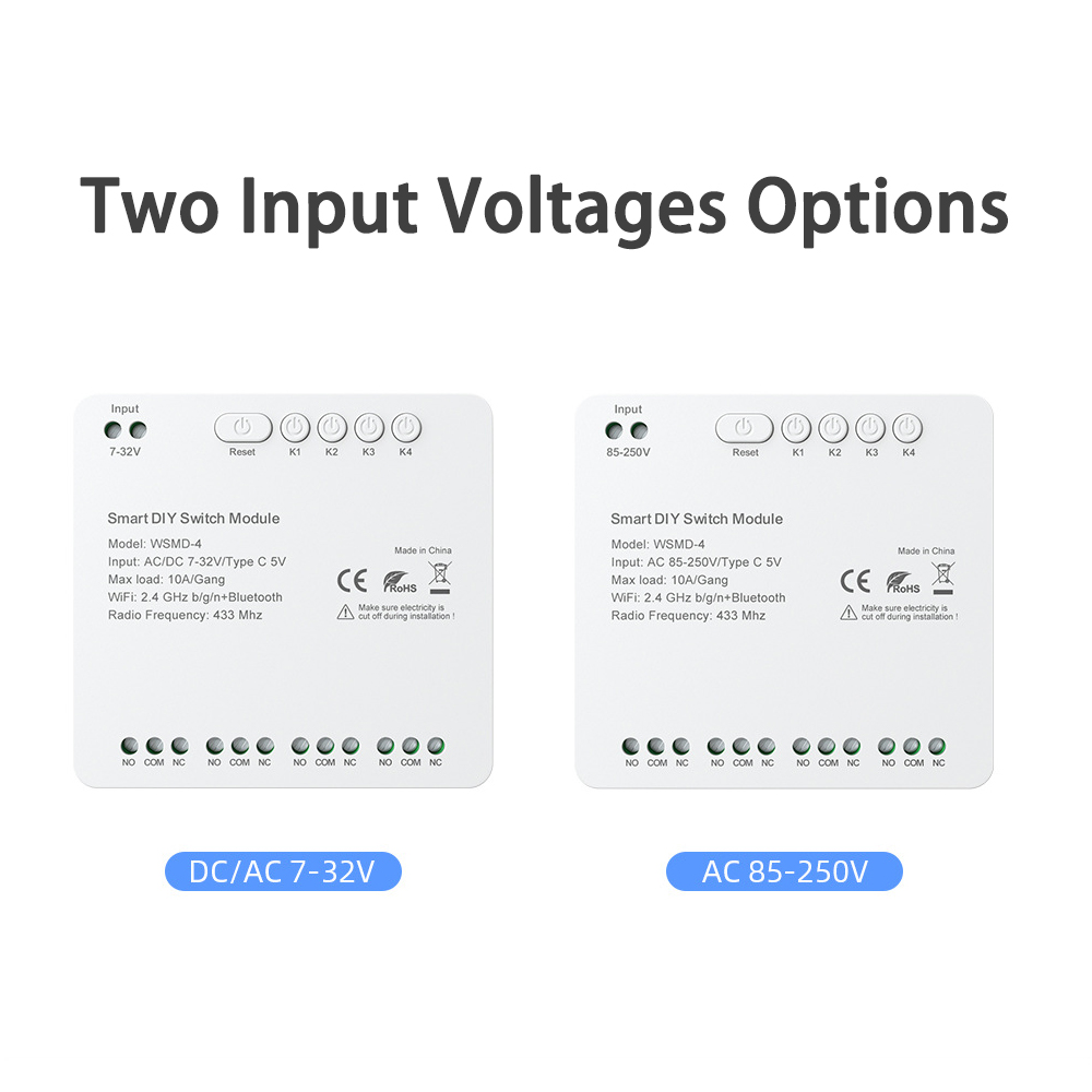 【SML22-4】Smart Relay Switch | WiFi + RF 4-Channel | Smart On/Off Control Module