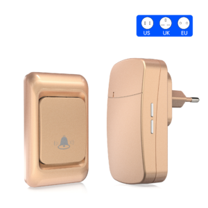 【DBW05】Gold RF433 Wireless Doorbell | Long Range Villa Use | Elderly Call Alert Button