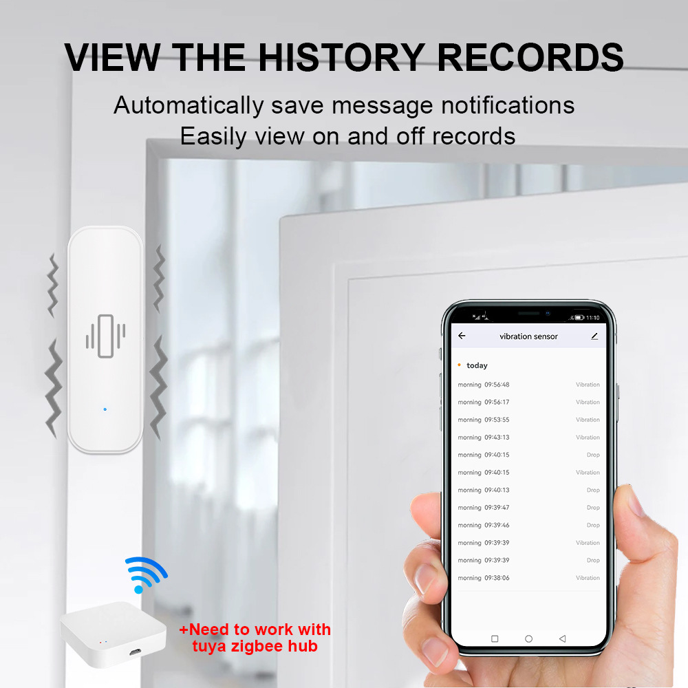 【MSV01】ZigBee Smart Vibration Sensor | Wireless Security Vibration Detector | App Alert - Image 4