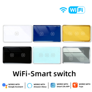 【WST09】 US Smart Switch Metal Frame Curved Glass Touch - (N+L/L) Work with Tuya