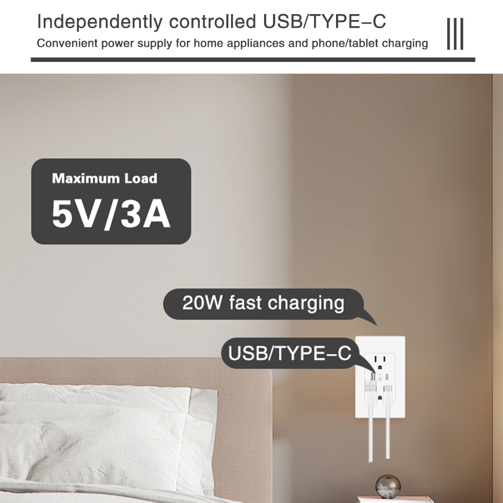 【SOW15】US WiFi Smart Wall Socket With USB | Remote Control with Energy Monitoring - Image 4