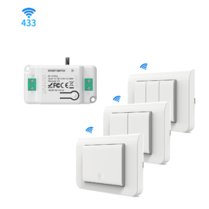 US Standard RF433 Wireless Switch Kit | No Wiring Stick-On Remote Switch